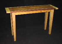 Custom Rustic Furniture - Sofa Table With Antique Oak and Antique Walnut and Tapered Legs